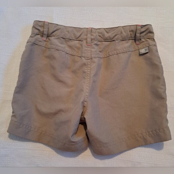 North Face girl's size Small or 7/8 Tan shorts, adjustable waist, VGUC - Picture 2 of 7